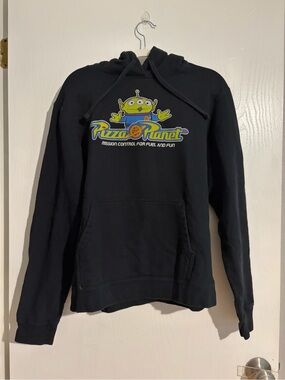 Disney Black Pizza Planet Alien Graphic Hoodie